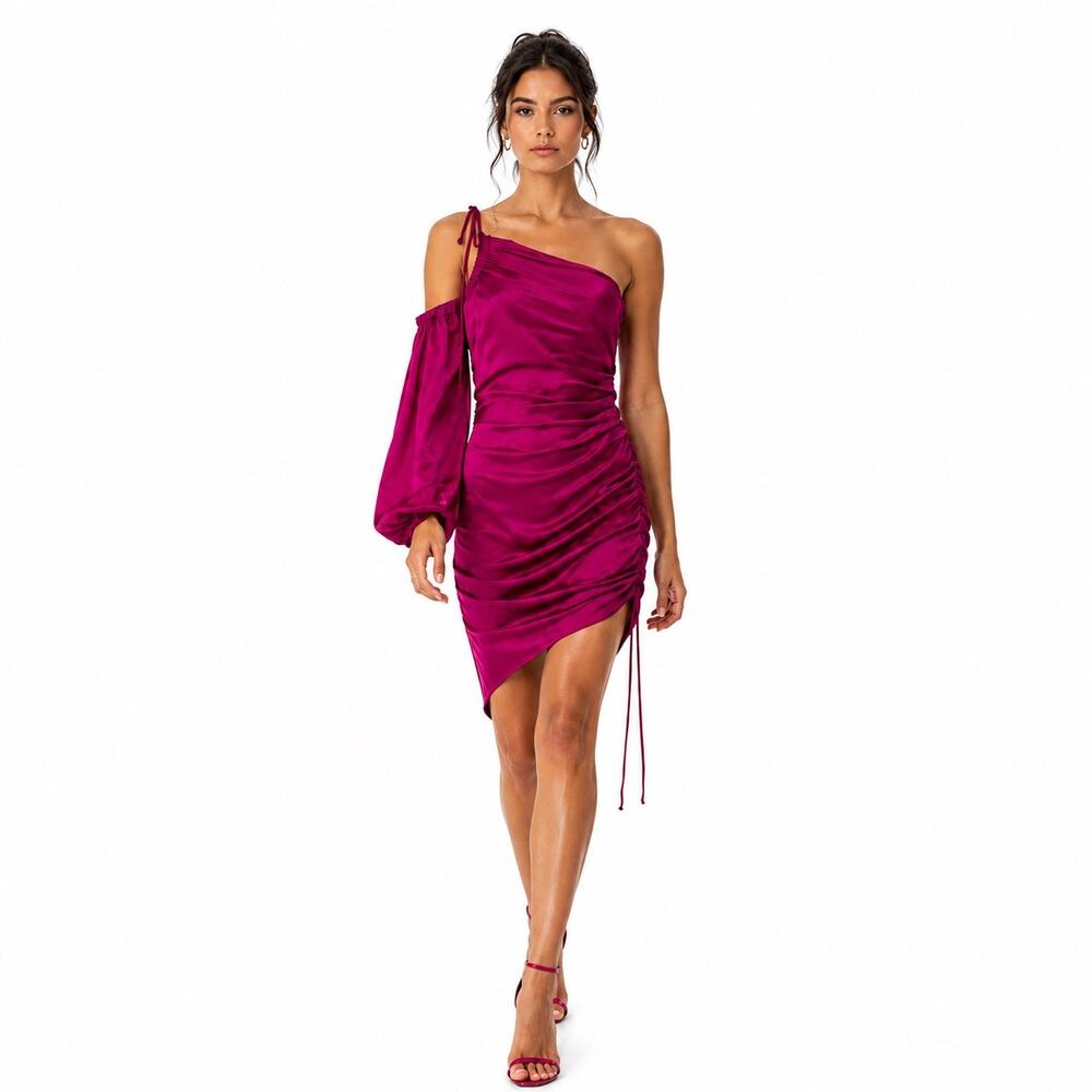 Cinq à Sept Nakita One-Shoulder Asymmetric Silk Dress Size 2